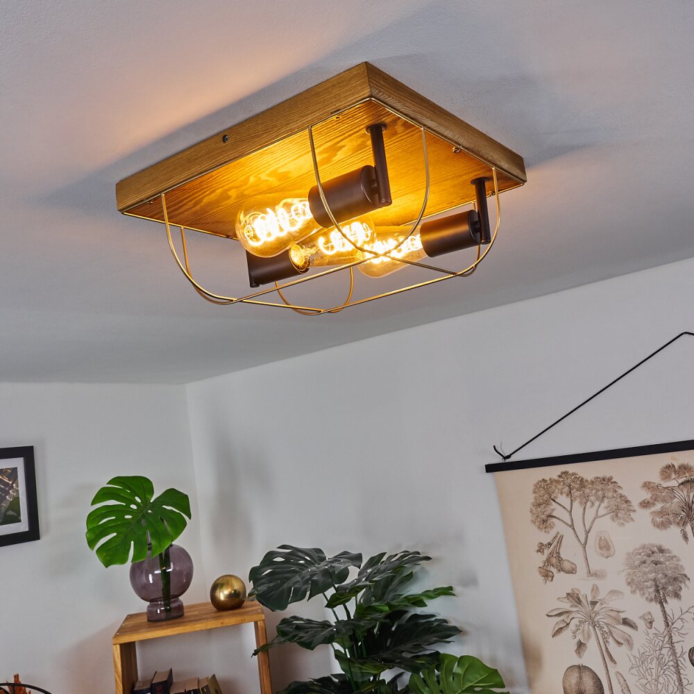HODNE Ceiling Light Ecru, black, 3-light sources