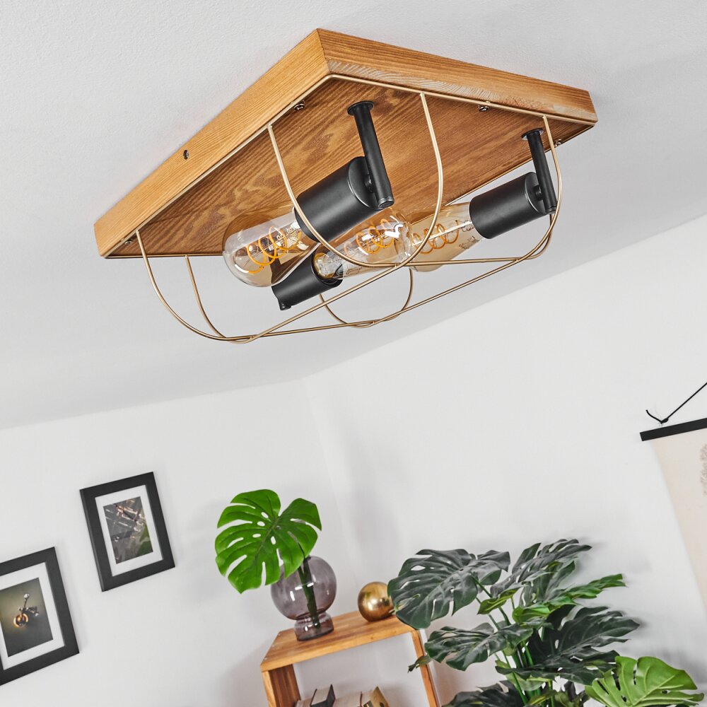 HODNE Ceiling Light Ecru, black, 3-light sources