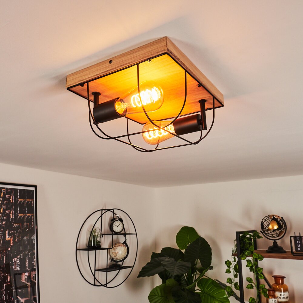 HODNE Ceiling Light Ecru, black, 2-light sources