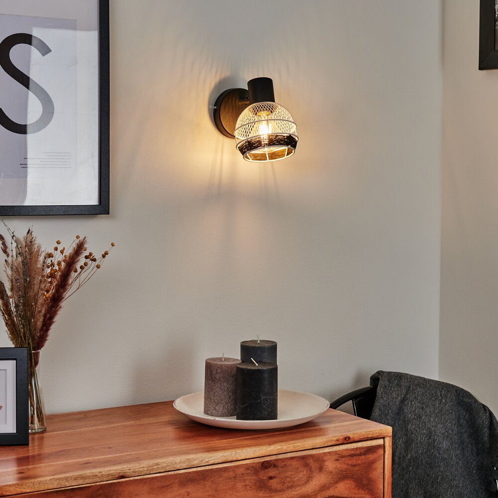 REVSBOTN Wall Light chrome, black, 1-light source