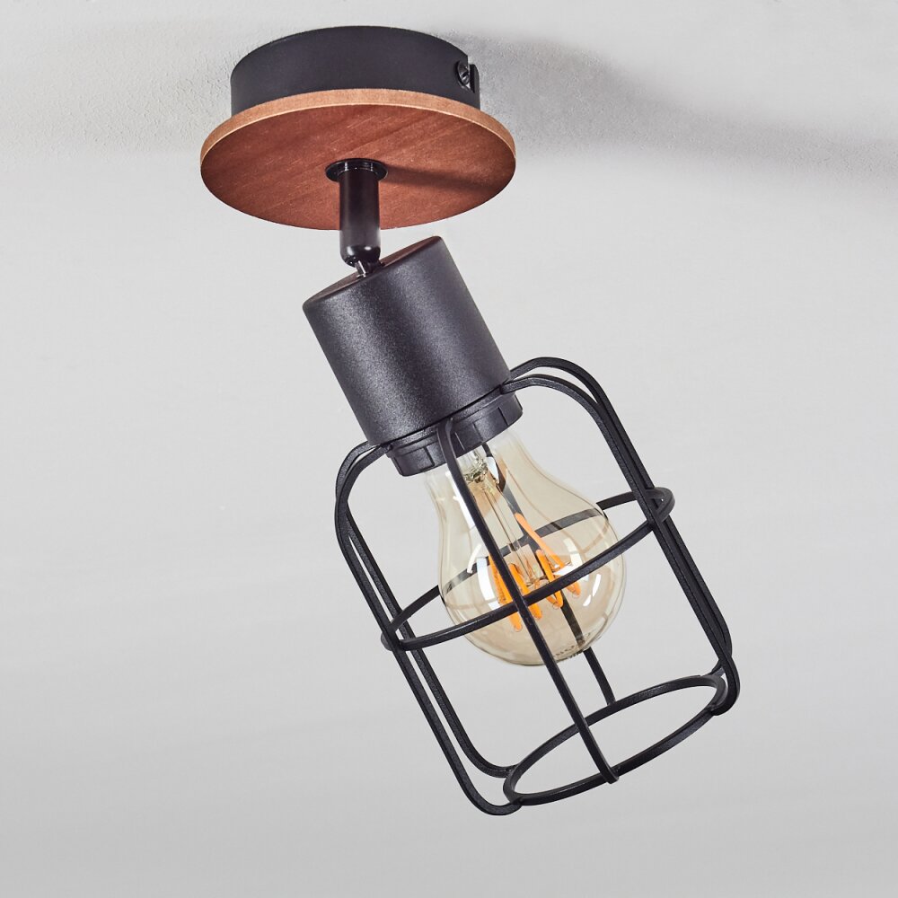 LOEDINGEN Ceiling Light Dark wood, black, 1-light source