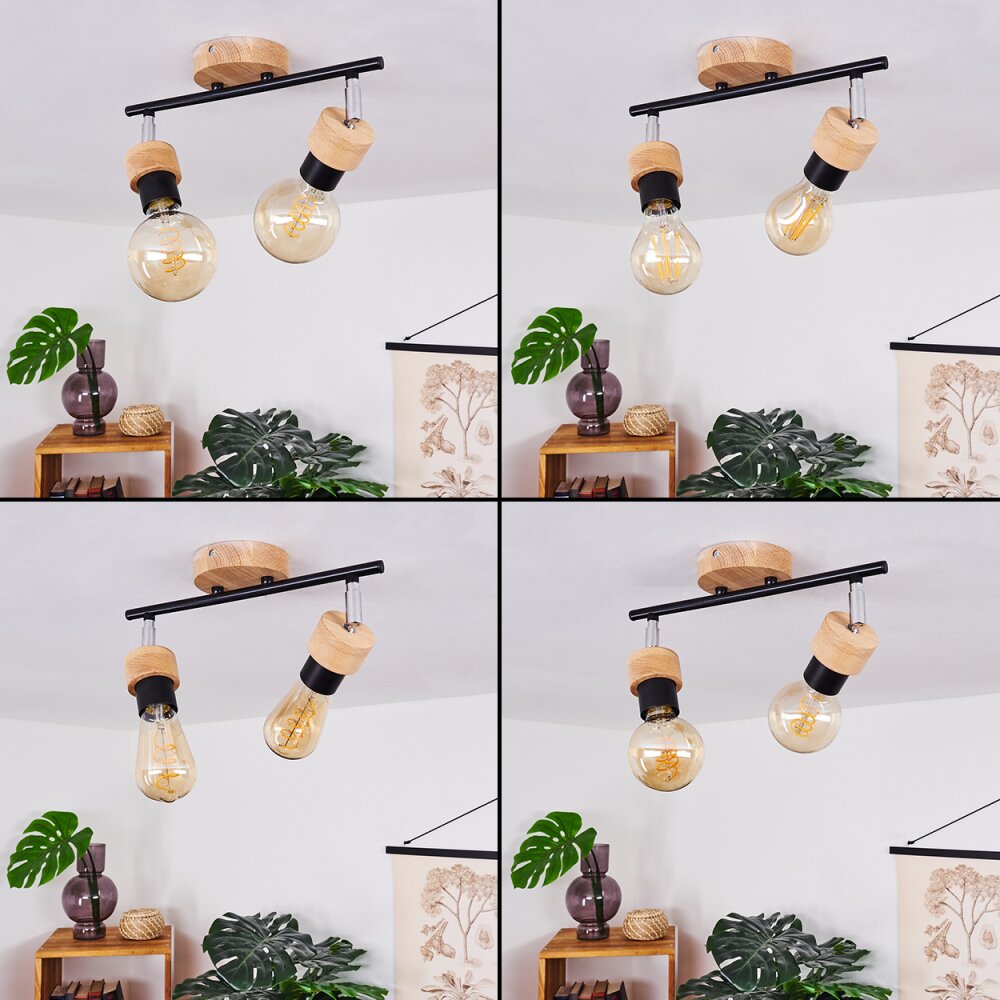 HARRAN Ceiling Light brown, chrome, black, 2-light sources