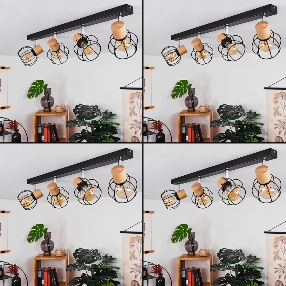 ORKANGER Ceiling Light chrome, Ecru, black, 4-light sources
