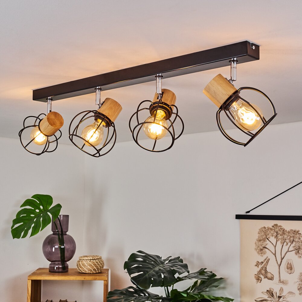 ORKANGER Ceiling Light chrome, Ecru, black, 4-light sources
