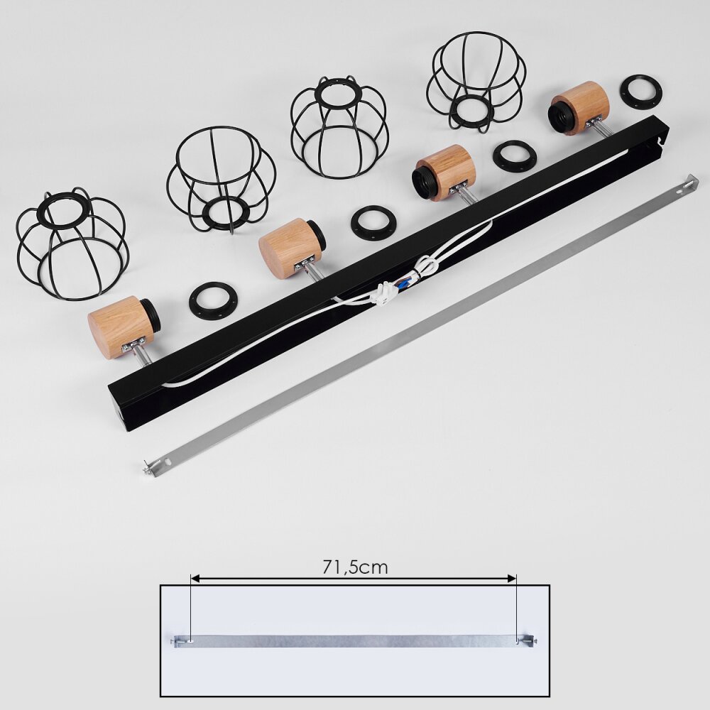 ORKANGER Ceiling Light chrome, Ecru, black, 4-light sources