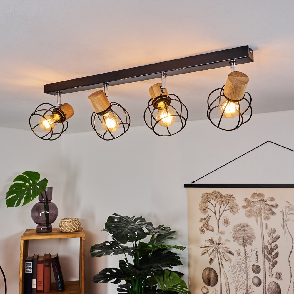 ORKANGER Ceiling Light chrome, Ecru, black, 4-light sources