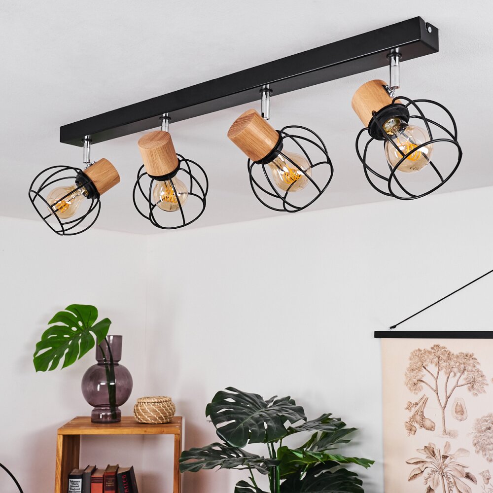 ORKANGER Ceiling Light chrome, Ecru, black, 4-light sources