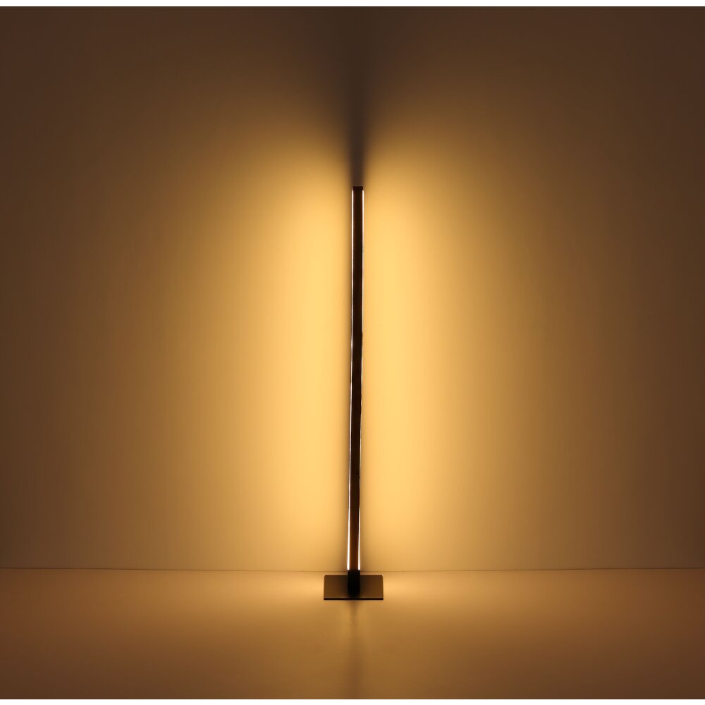 Globo DORO Floor Lamp LED Wood like finish, black, 1-light source