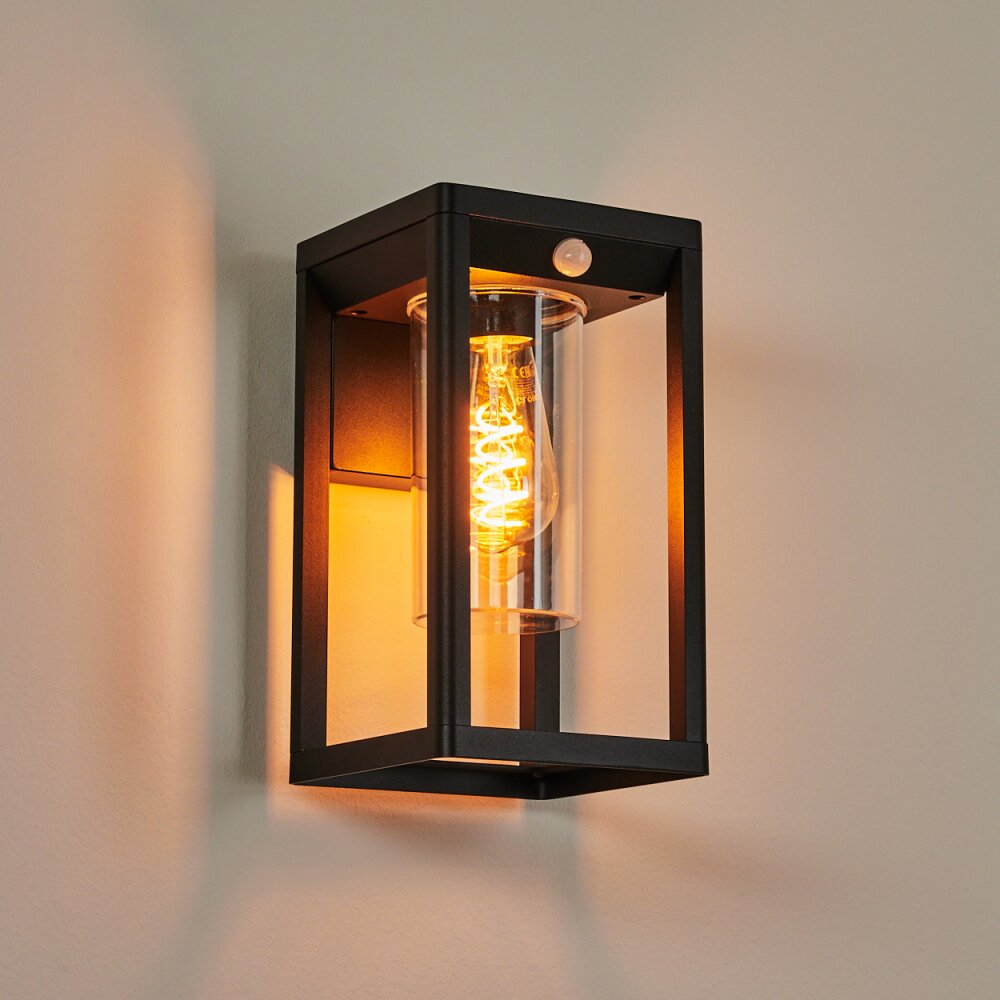 LESET Outdoor Wall Light black, 1-light source, Motion sensor