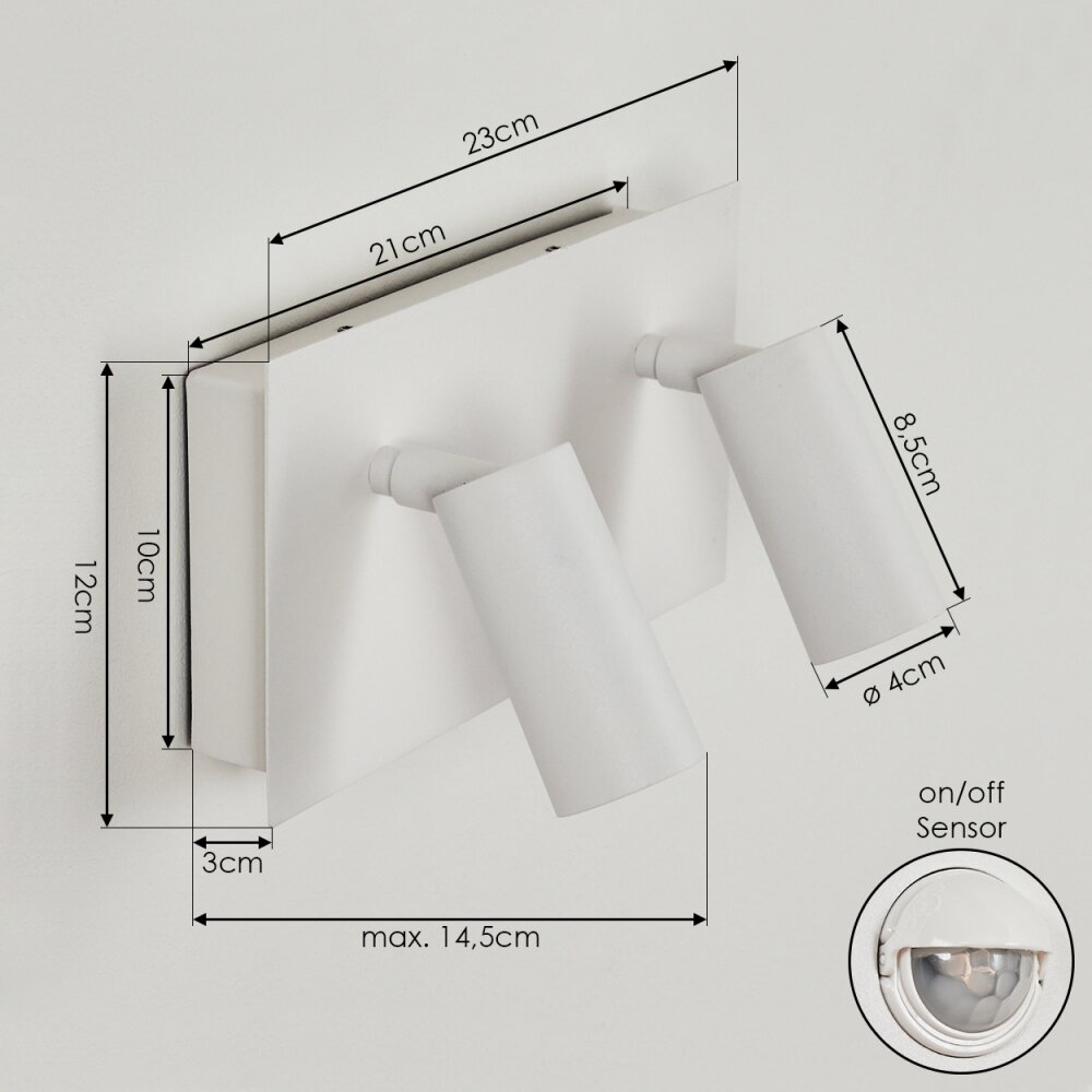 SAETER Outdoor Wall Light LED white, 2-light sources, Motion sensor