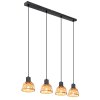 Globo WENNA Pendant Light black, 4-light sources