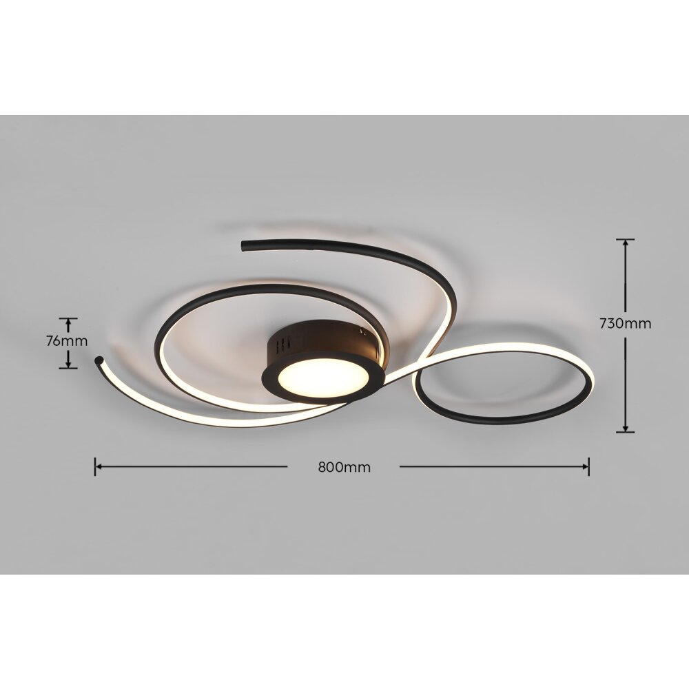 Trio-Leuchten JIVE Ceiling Light LED black, 1-light source, Remote control