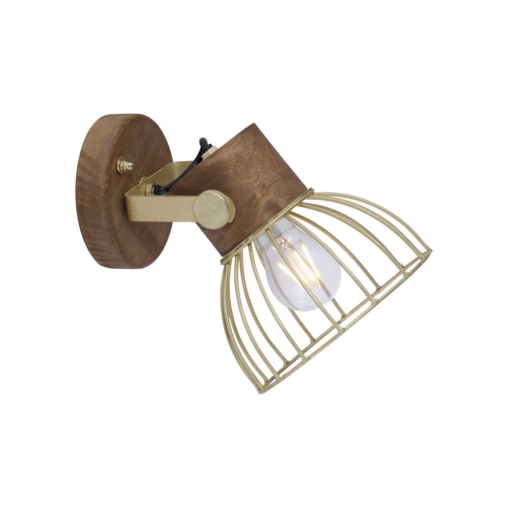 Leuchten-Direkt ALAMI Wall Light Dark wood, 1-light source