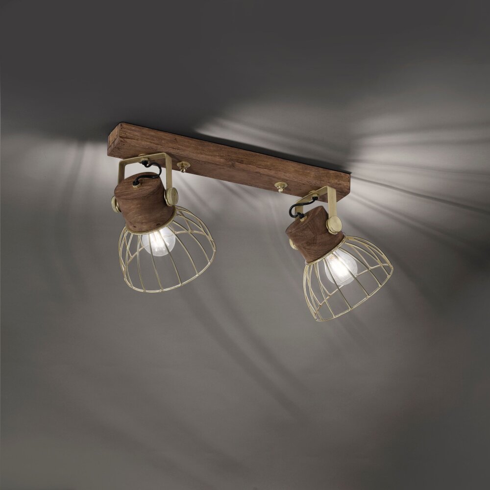 Leuchten-Direkt ALAMI Ceiling Light Dark wood, 2-light sources
