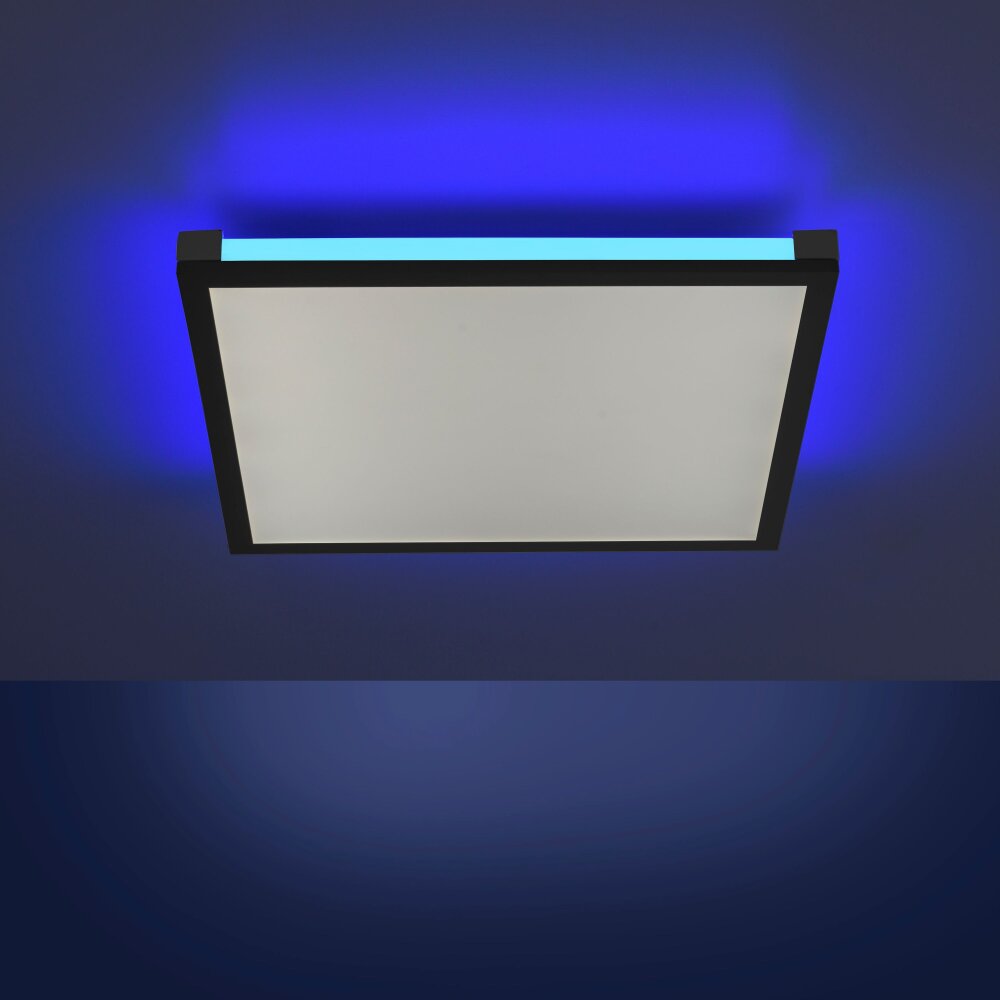 Leuchten-Direkt MARIO Ceiling Light LED black, 1-light source, Remote control, Colour changer