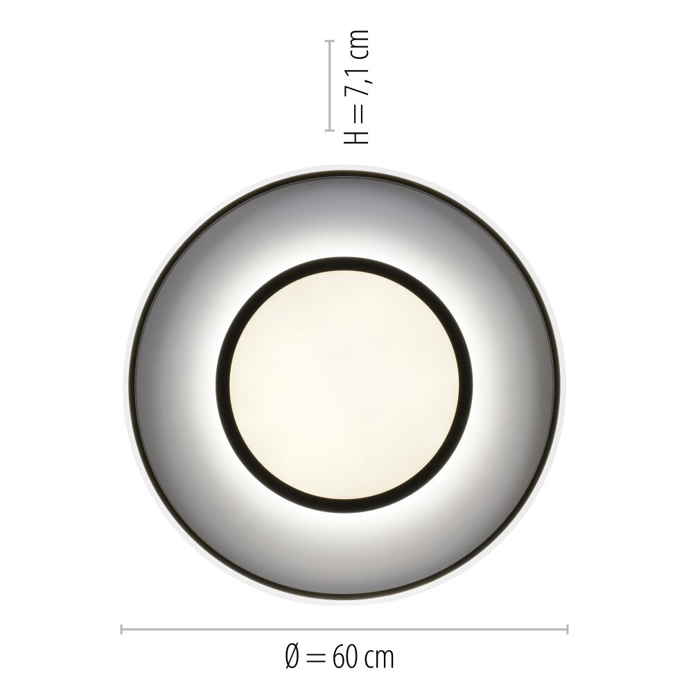 Leuchten-Direkt ARENDA Ceiling Light LED black, 1-light source, Remote control, Colour changer