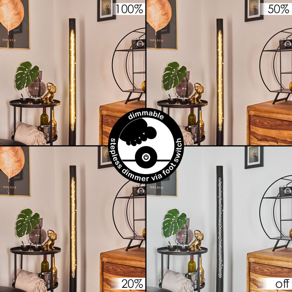 RODECHE Floor Lamp LED brass, black, 1-light source