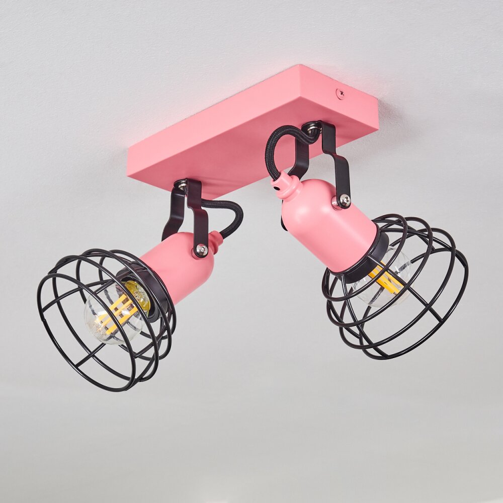 BUILAKO Ceiling Light pink, black, 2-light sources