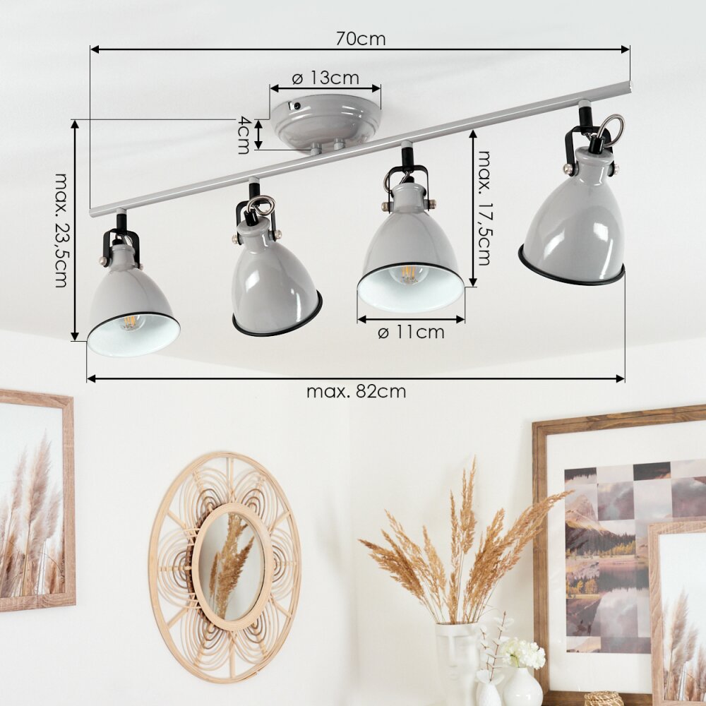 SELKI Ceiling Light grey, 4-light sources