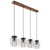 Globo WILLA Pendant Light Dark wood, black, 4-light sources