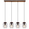 Globo WILLA Pendant Light Dark wood, black, 4-light sources