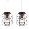 Globo WILLA Pendant Light Dark wood, black, 4-light sources