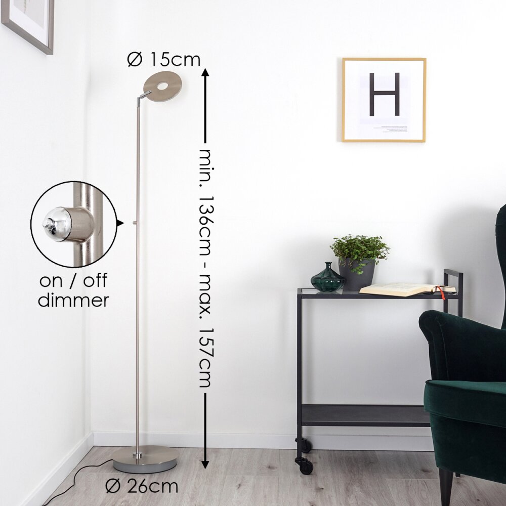 UMAG Floor Lamp LED stainless steel, 1-light source