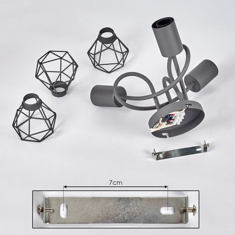 BARIPADA Ceiling Light grey, 3-light sources