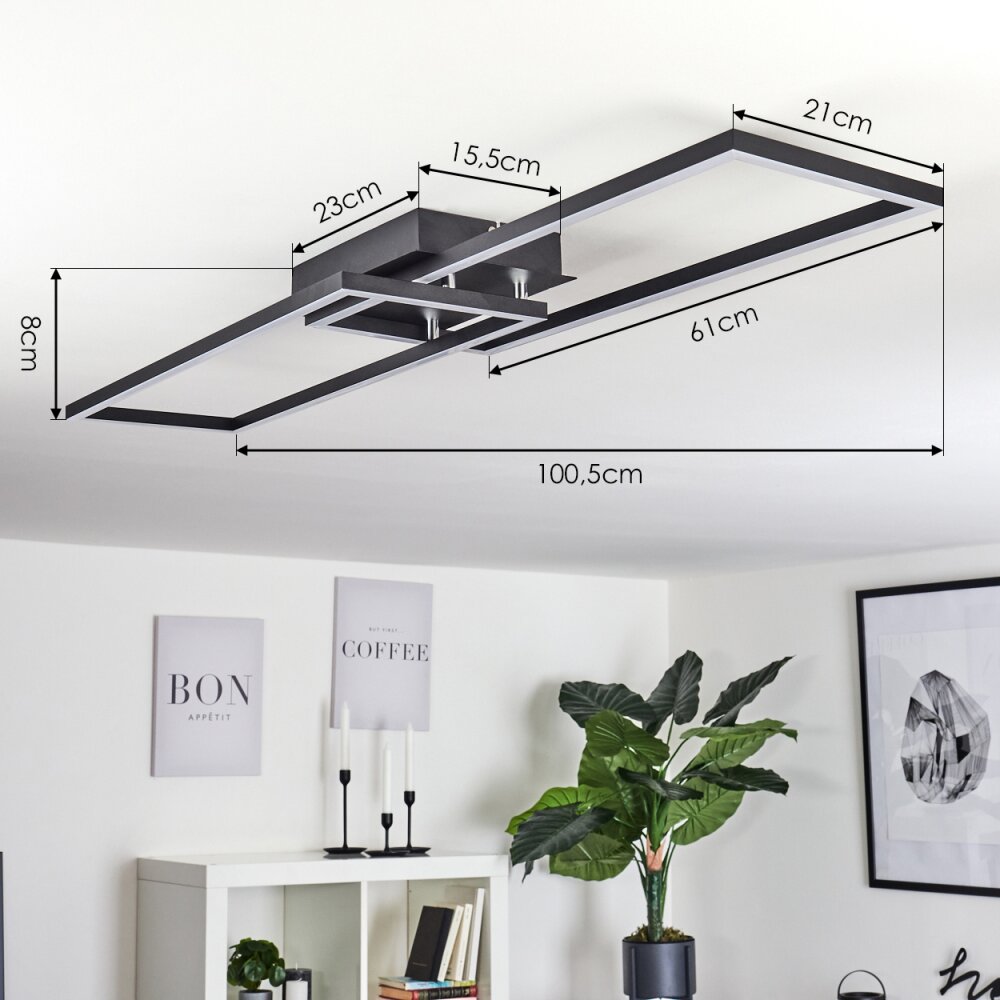 HYACINTHE Ceiling Light LED black, white, 1-light source