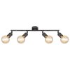 Globo OTTILIE Ceiling Light dark brown, matt nickel, 4-light sources