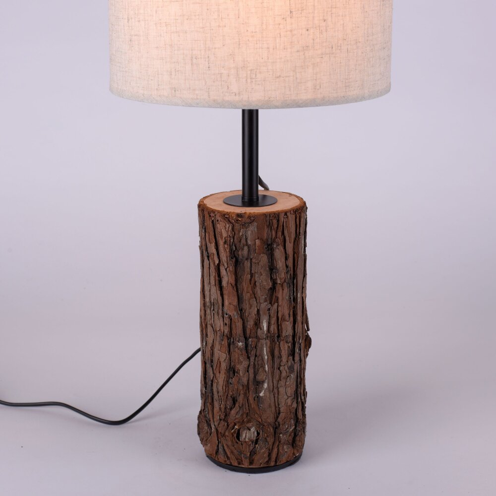 Leuchten-Direkt BARK Table lamp Ecru, black, 1-light source