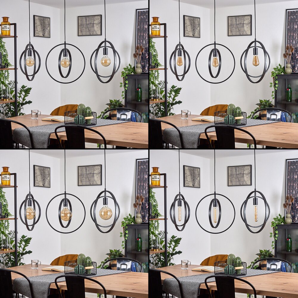 TERCEL Pendant Light dark brown, matt nickel, black, 3-light sources
