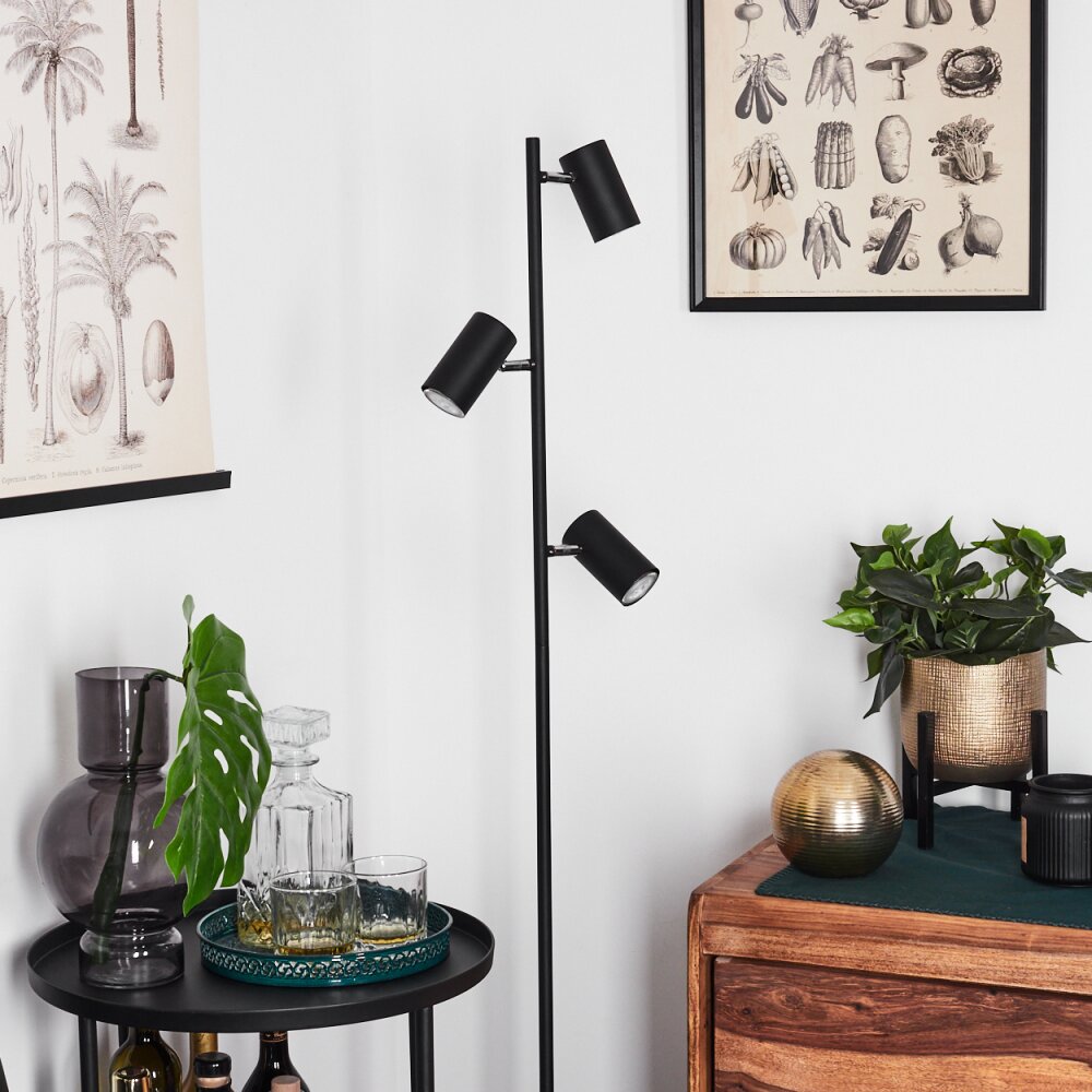 JAVEL Floor Lamp chrome, black, 3-light sources