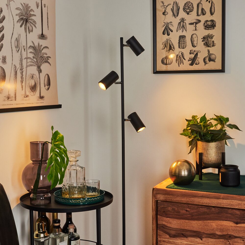 JAVEL Floor Lamp chrome, black, 3-light sources
