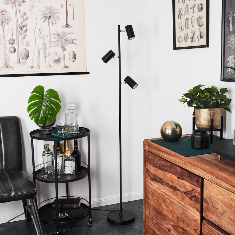 JAVEL Floor Lamp chrome, black, 3-light sources