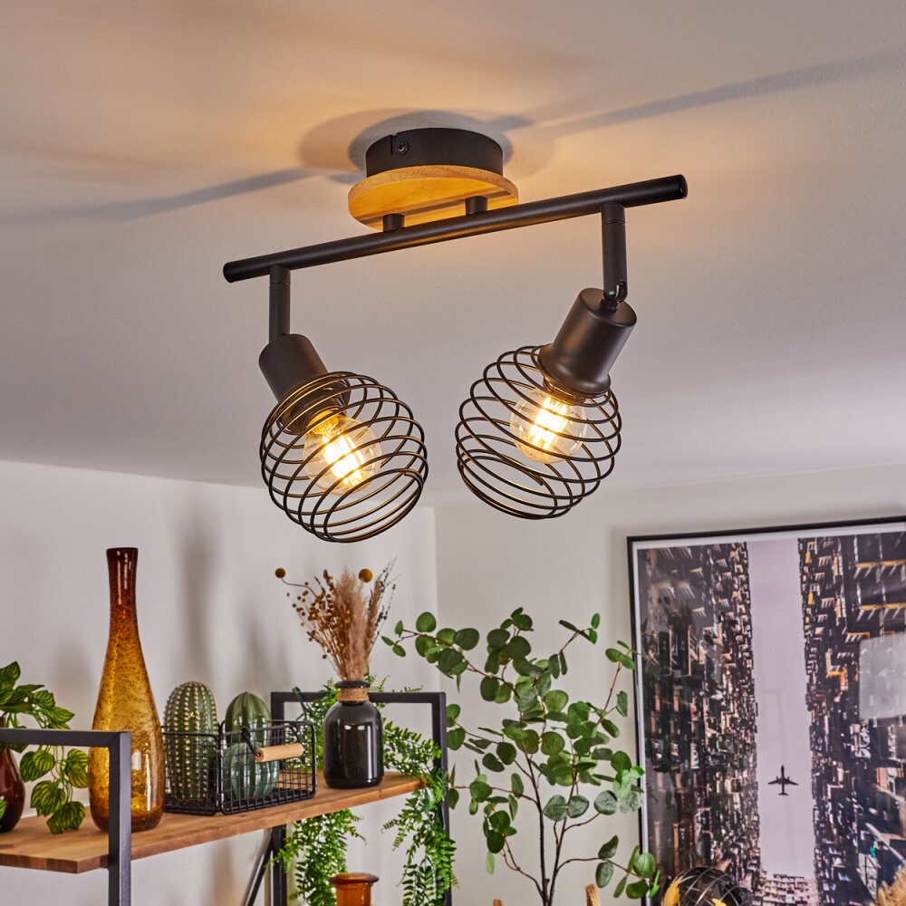 BALLIS Ceiling Light Ecru, black, 2-light sources