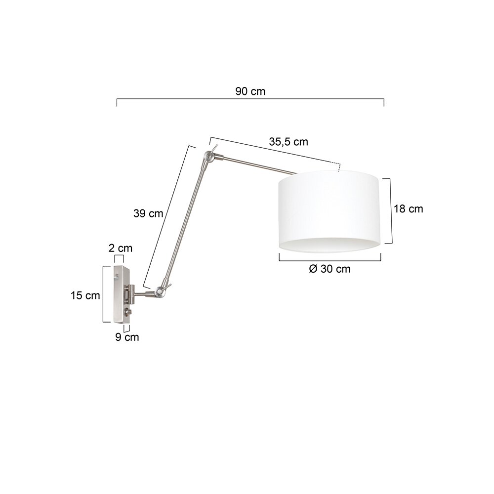 Steinhauer PRESTIGE CHIC Wall Light brushed steel, 1-light source