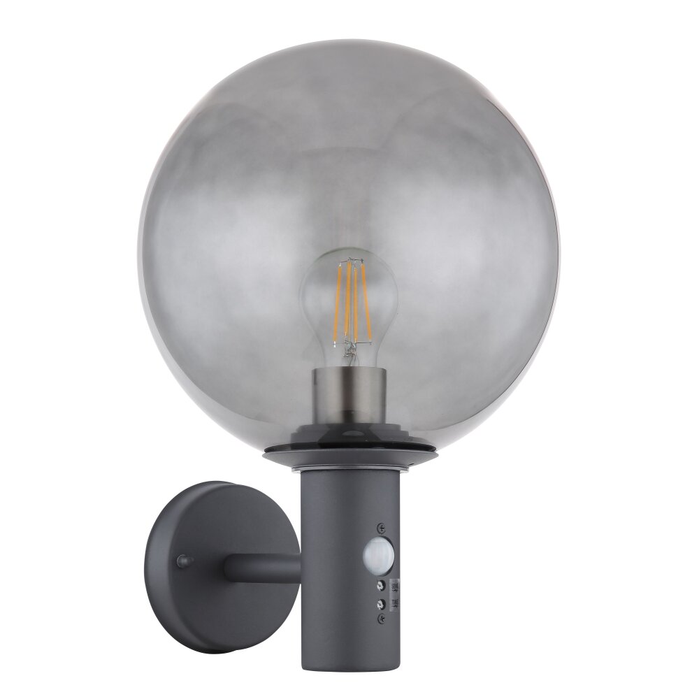 Globo HEDWIG Outdoor Wall Light anthracite, 1-light source, Motion sensor