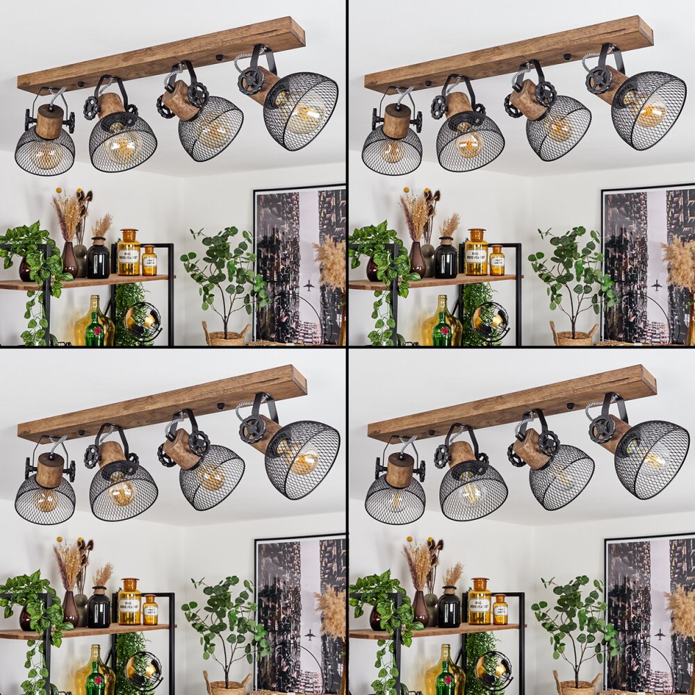 ORNY Ceiling Light Dark wood, black, 4-light sources