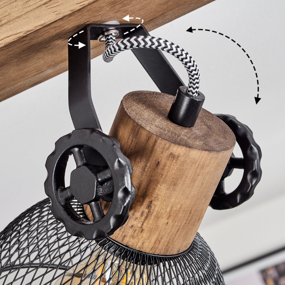 ORNY Ceiling Light Dark wood, black, 4-light sources