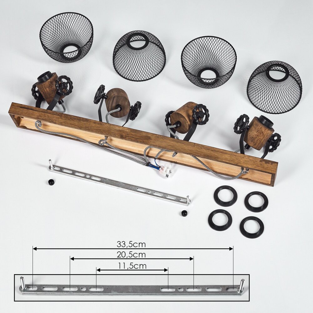 ORNY Ceiling Light Dark wood, black, 4-light sources