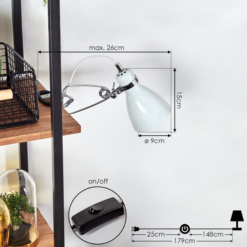 BRIENZ clamp-on light chrome, 1-light source