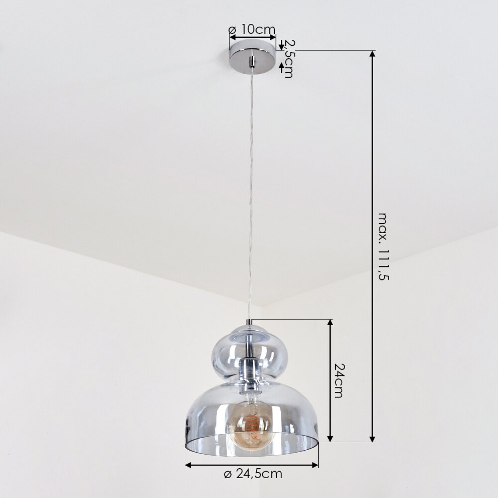 MALVAGLIA Pendant Light chrome, 1-light source