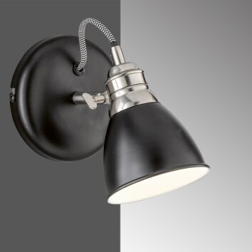 Fischer-Honsel WALES Wall Light black, 1-light source