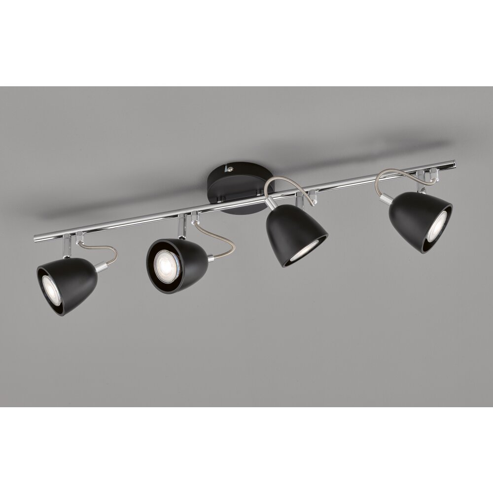 FHL-easy GEMMA Ceiling Light chrome, black, 4-light sources