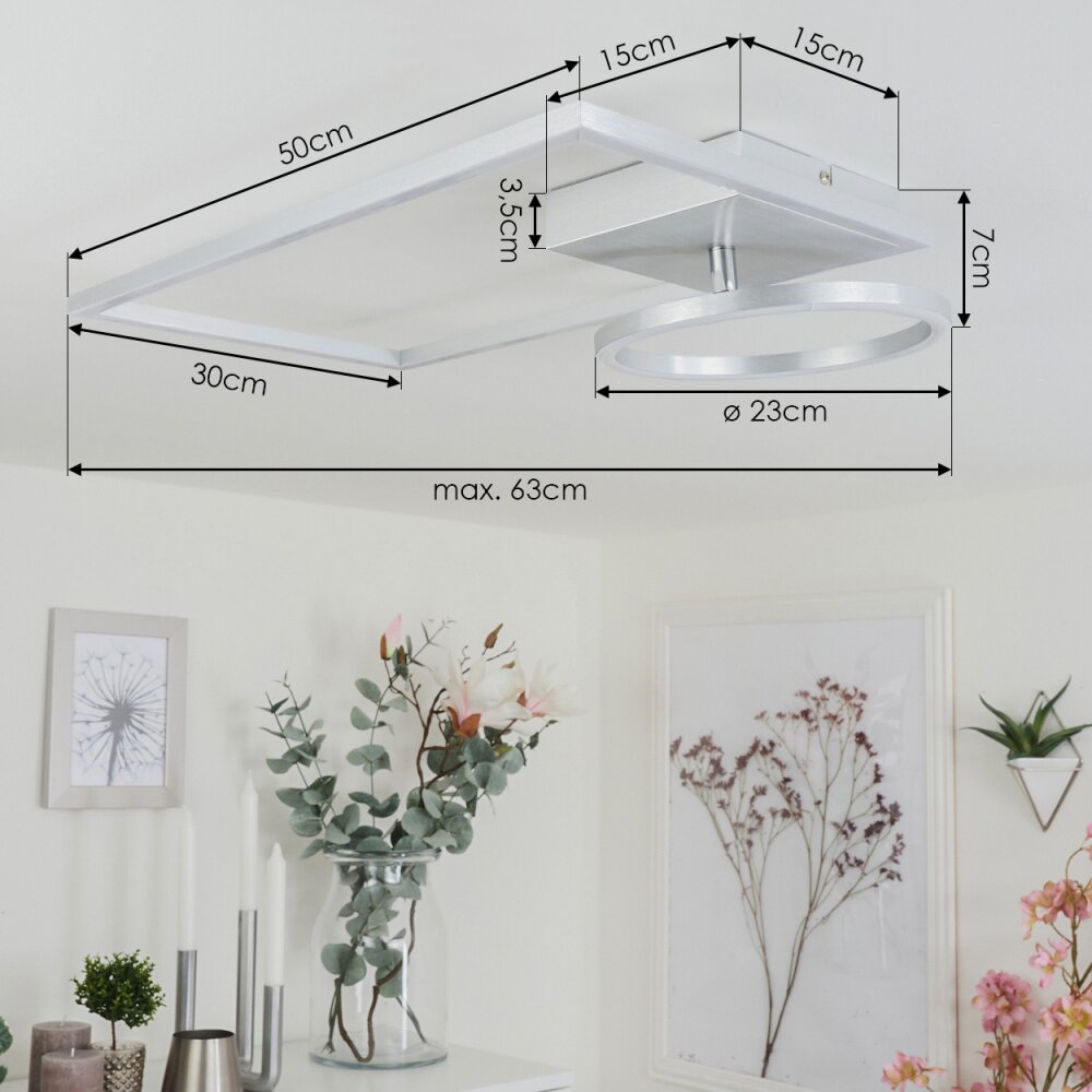 MOYA Ceiling Light LED silver, white, 1-light source