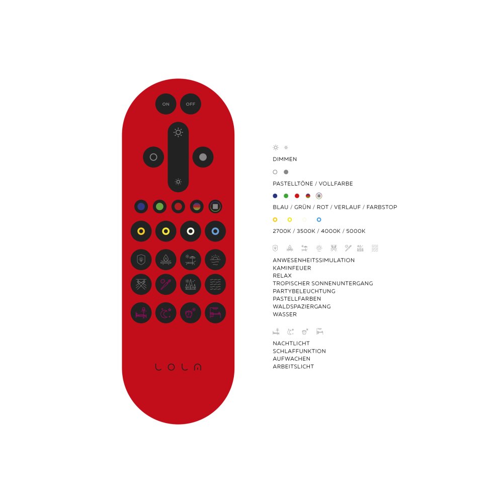Leuchten Direkt LOLA-MIKE Ceiling Light LED stainless steel, 2-light sources, Remote control, Colour changer