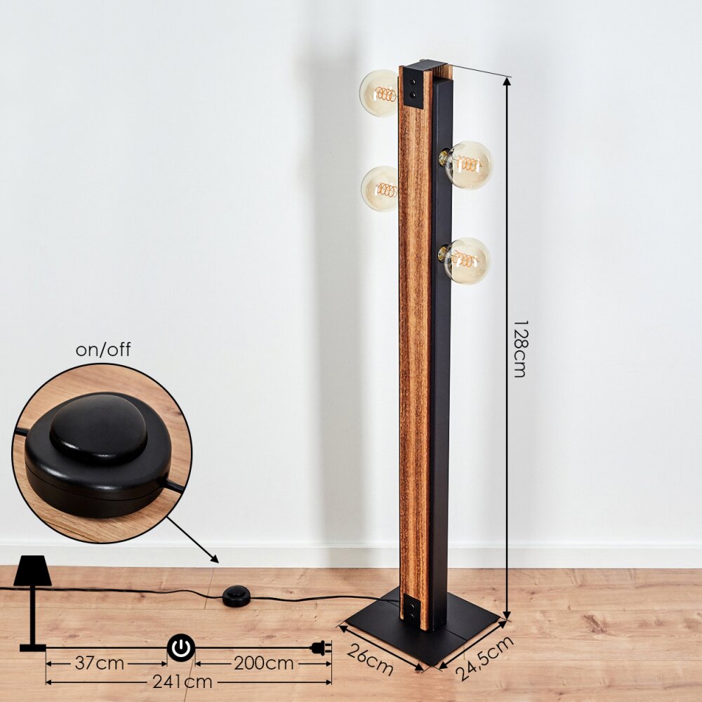 YUMA Floor Lamp Ecru, black, 4-light sources