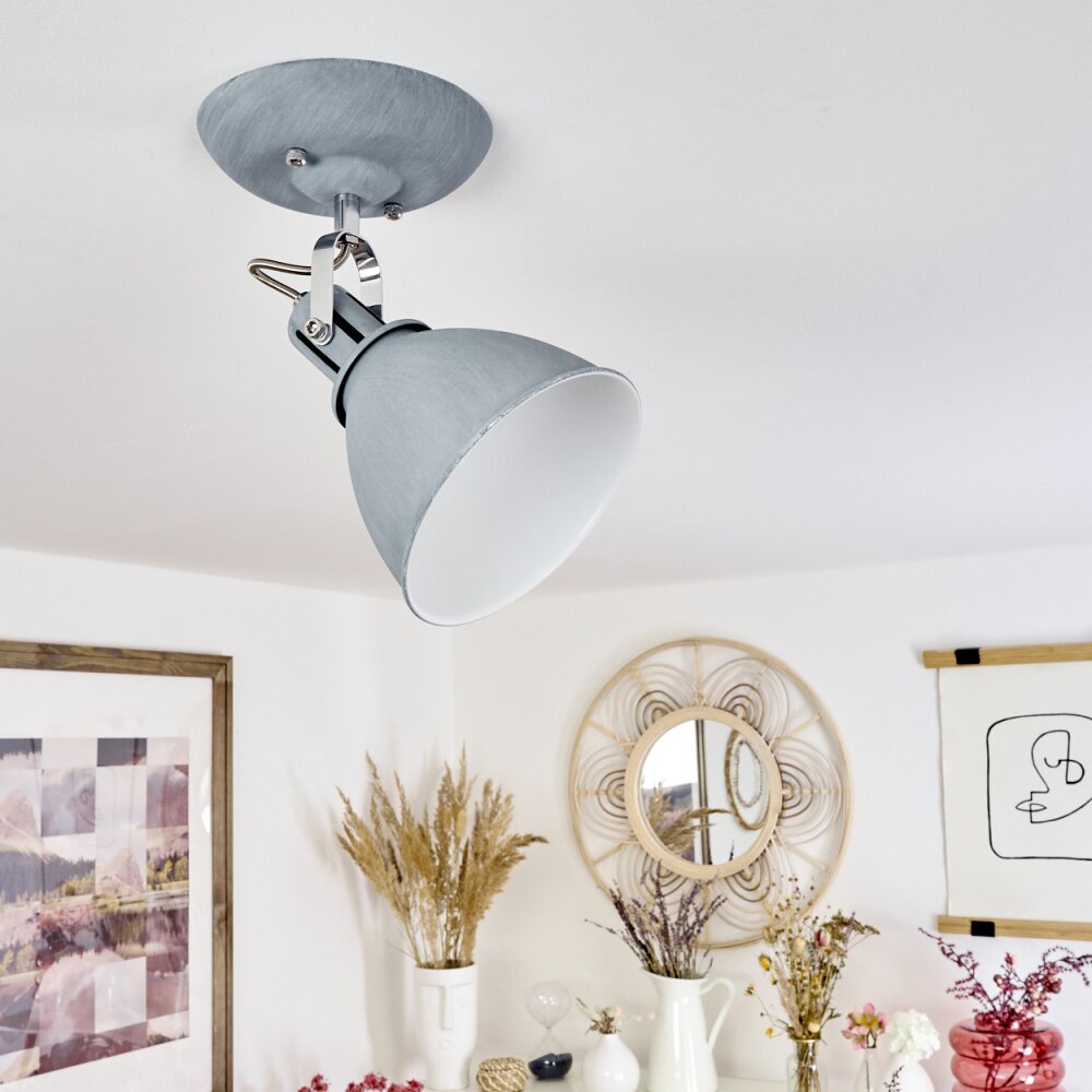 KOPPOM Ceiling Light chrome, grey, 1-light source