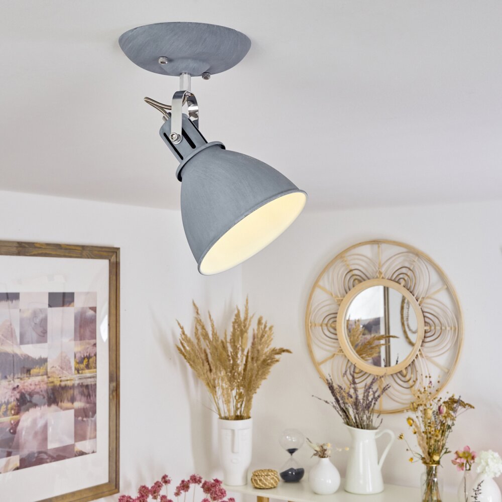 KOPPOM Ceiling Light chrome, grey, 1-light source